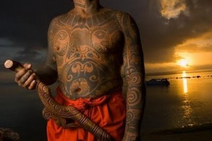 Maori body tattoo